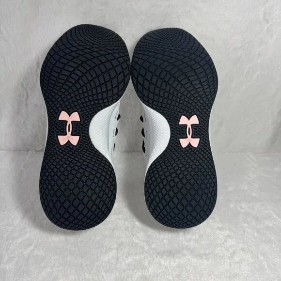 Under Armour Womens White & Pink Athletic Running Shoes Charged Breathe FN Print - Picture 7 of 8